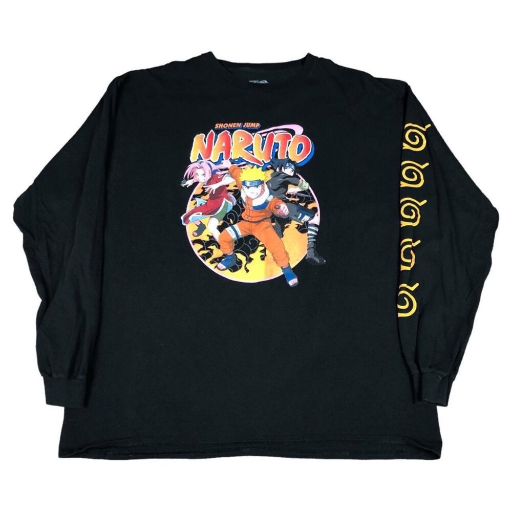 Naruto Shonen Jump Anime Black Long Sleeve Shirt Adult Size XL